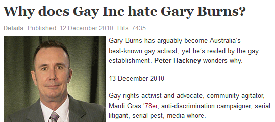 Gay Inc Hates Burns